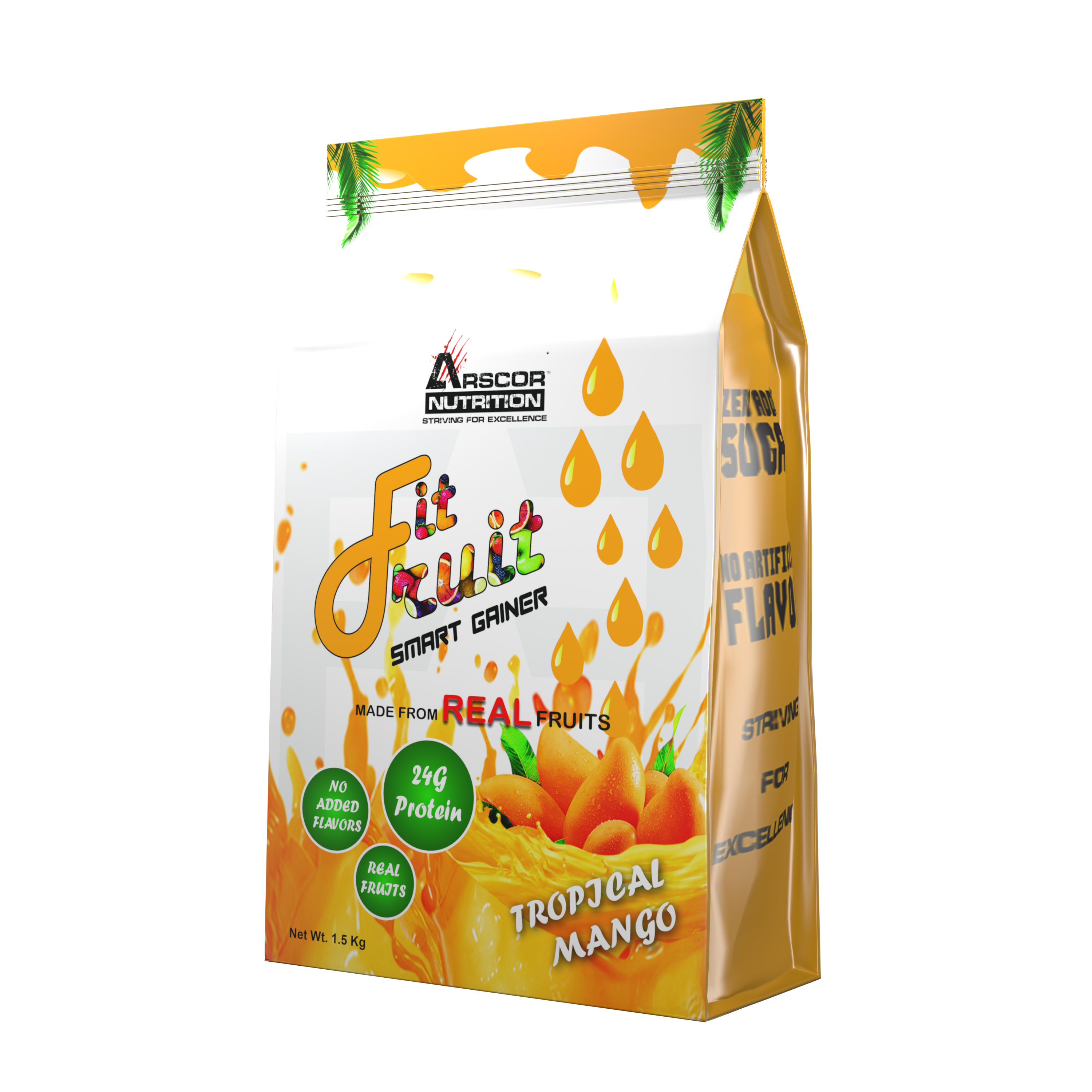 Arscor's FitFruit Mass Gainer - Lean Muscle Gainer Whey Protein Powder